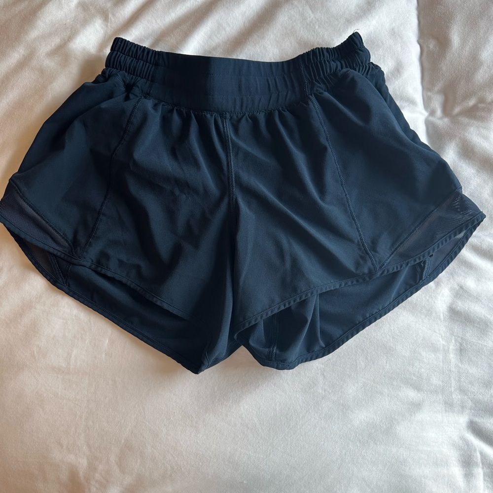 Navy Lululemon hotty hot shorts, size 4, 4in but fits like a 2.5 in